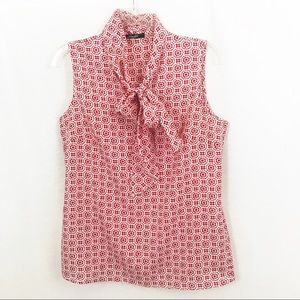 Red & White Bow Blouse